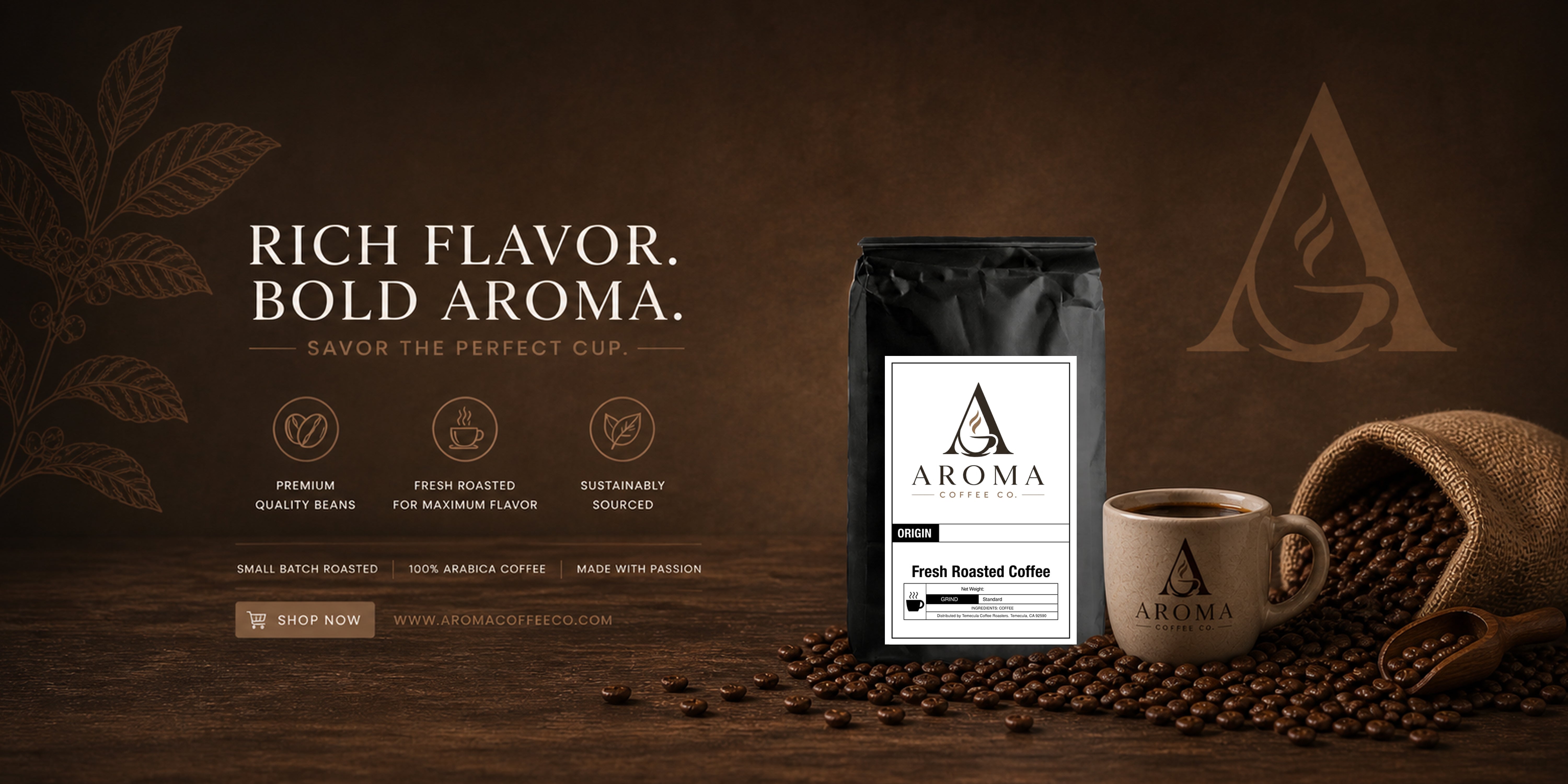 Aroma CoffeeCo. Premium Roasted-to-Order Cofee, Shipped Nationwide